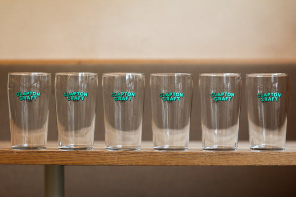 Clapton Craft Green Logo Brent Pint Glass (Set Of 6)