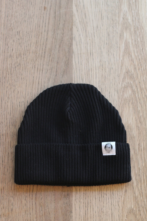 Clapton Craft Fisherman Beanie (Black & Heather Grey)