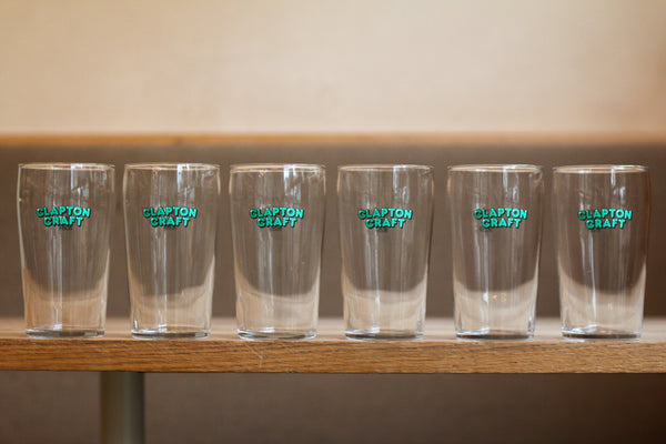 Clapton Craft Green Logo Brent Pint Glass (Set Of 6)