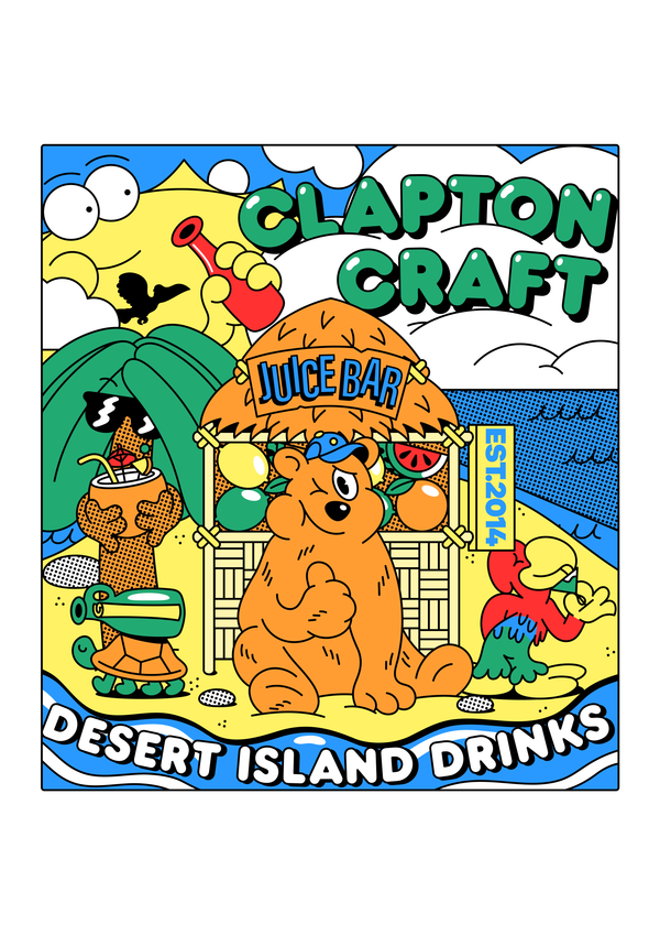 Clapton Craft x Gavin Connell Desert Island Drinks A3 Charity Print *FRAME NOT INCLUDED*